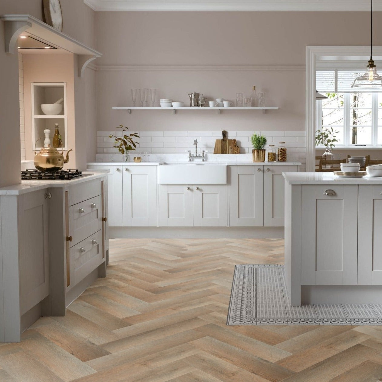 Naturelle Cottage Oak Herringbone SPC Rigid Core Click Vinyl Flooring at £91.61