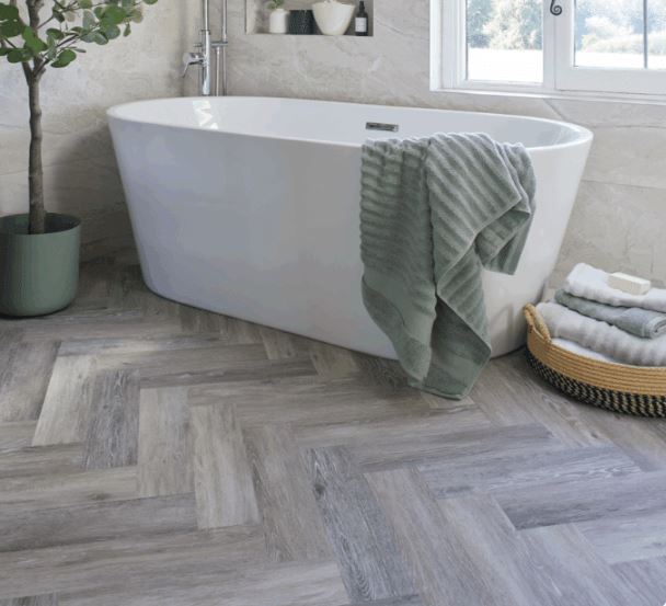 Signature Select Parquet Herringbone Luxury Vinyl Flooring Trinity Ash SSP-040