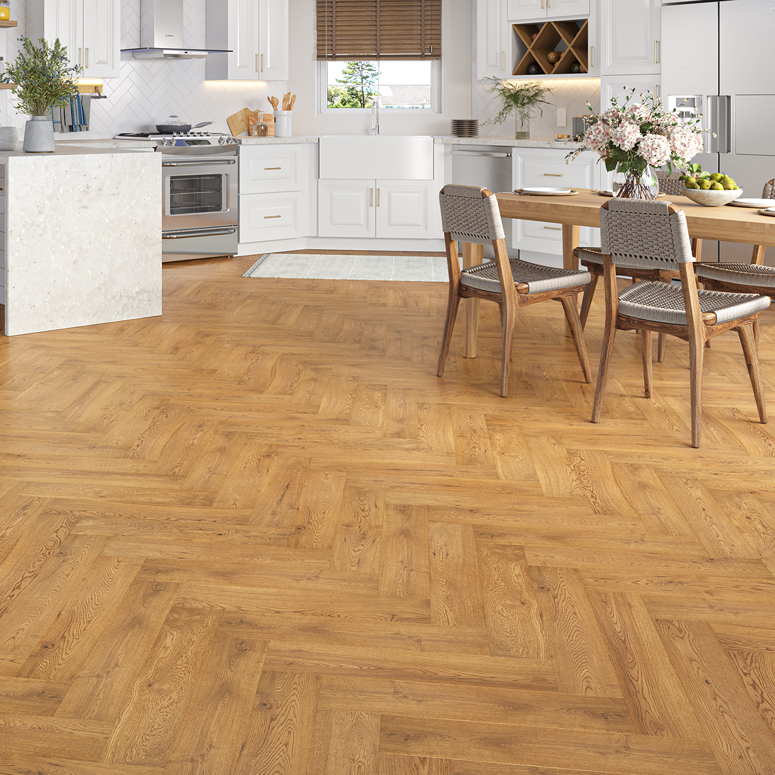 Timber Vale Herringbone Amber Oak Engineered Wood 15/4