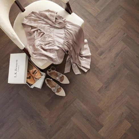Signature Select Parquet Herringbone Luxury Vinyl Flooring Bracken Oak Gluedown SSP-053