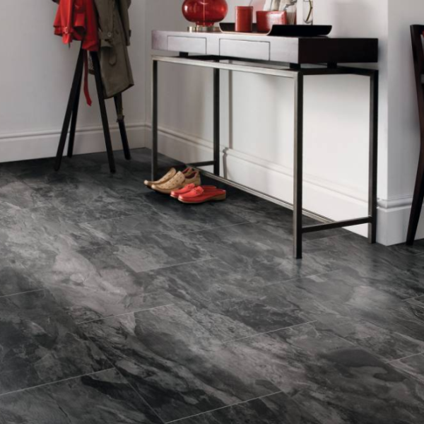 Prestige Timbers® 8mm Tile Effect Laminate Flooring Black Night Slate at £32.99