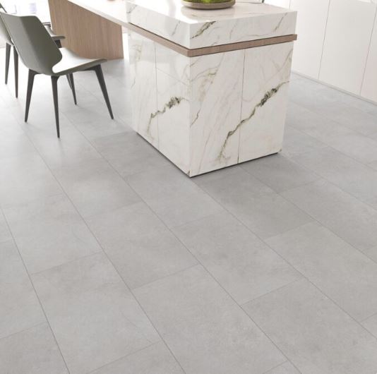 Naturelle Silver Stone Tile Gluedown Luxury Vinyl Flooring