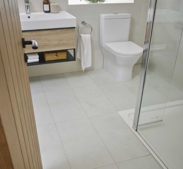 Naturelle Classic Limestone Tile Gluedown Luxury Vinyl Flooring