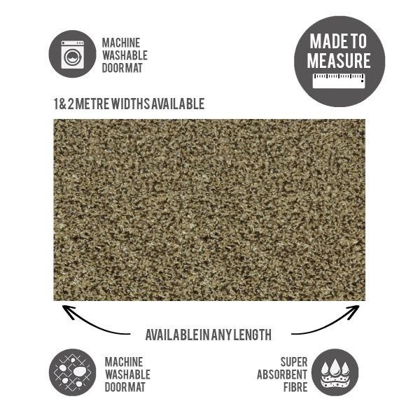 Washable Door Mat Cut to Size Oatmeal Made to Measure Dirt Mats