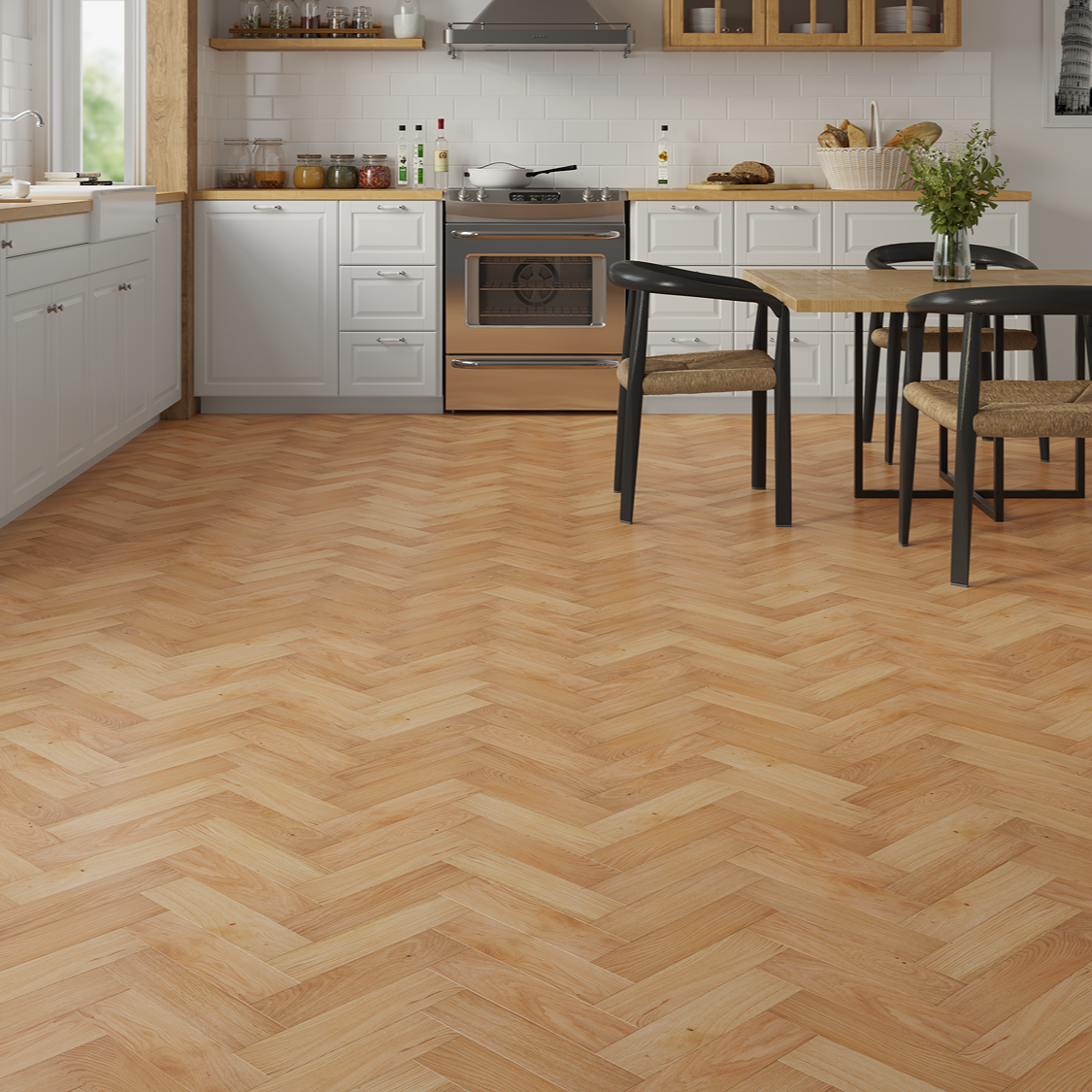 Timber Vale Herringbone Sandhill Blonde Engineered Wood 10/3mm