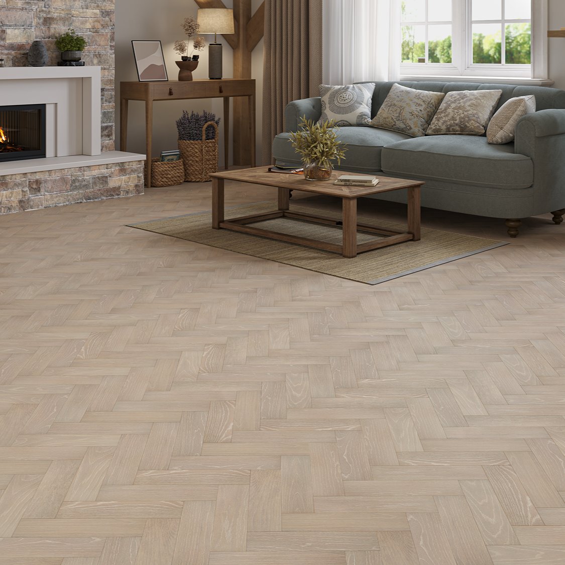 Timber Vale Herringbone Vanilla Timber Engineered Wood 10/3mm