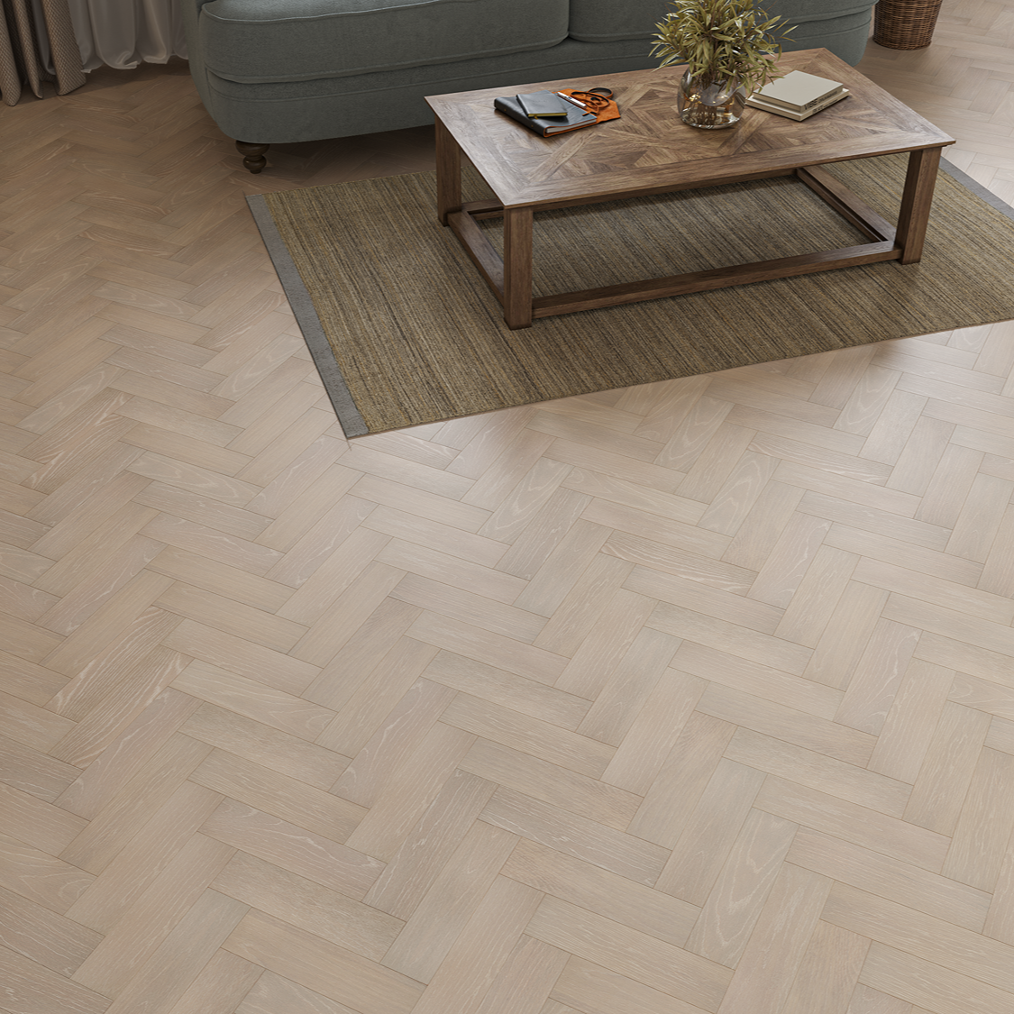 Timber Vale Herringbone Vanilla Timber Engineered Wood 10/3mm