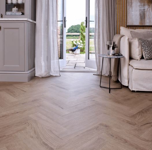 Signature Select Parquet Herringbone Luxury Vinyl Flooring Ashen Studio SSP-036