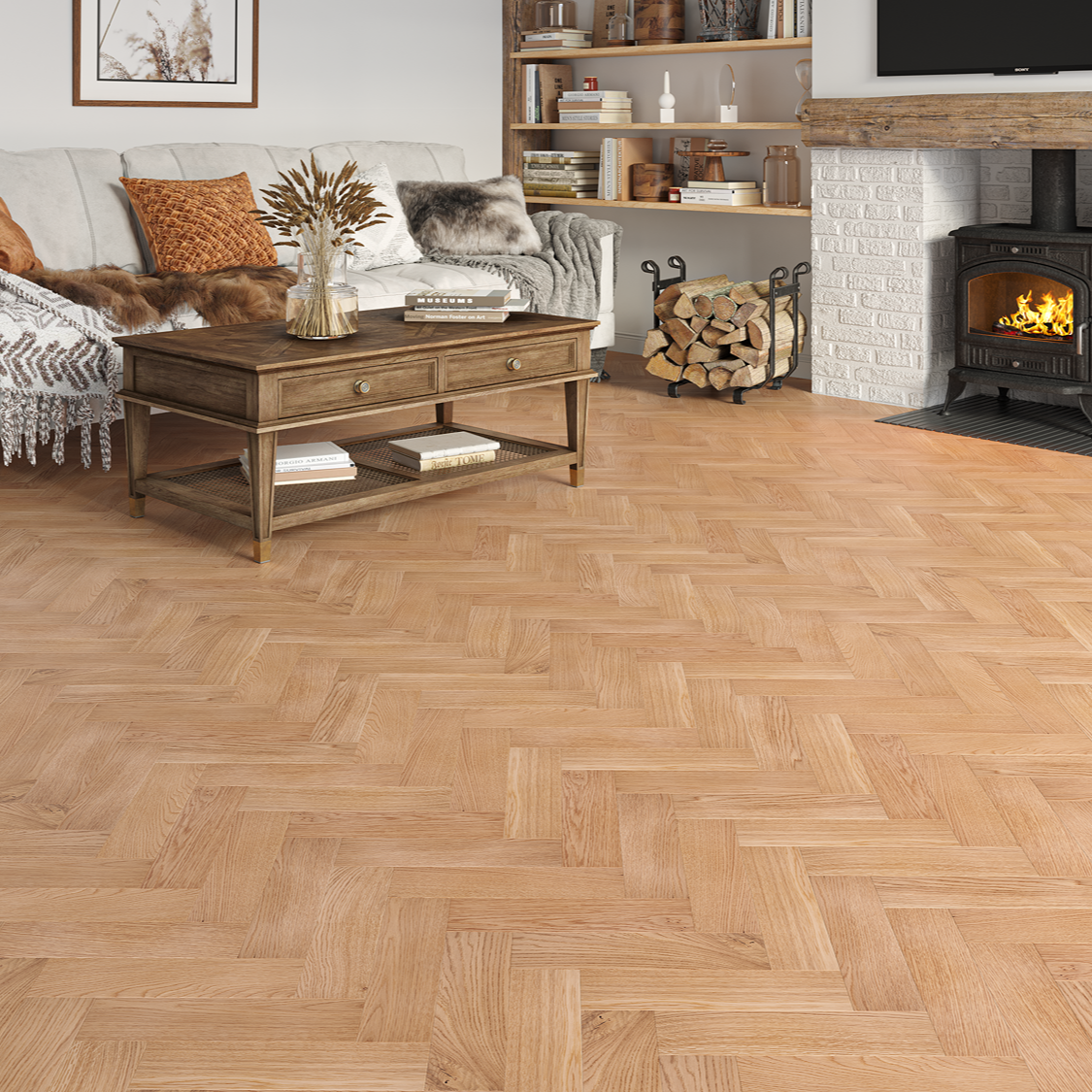 Timber Vale Herringbone River Birch Engineered Wood 10/3mm