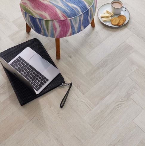 Signature Select Parquet Herringbone LuxuryVinyl Flooring Thornley Oak Gluedown SSP-059