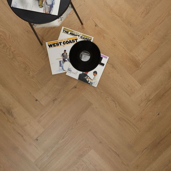 Naturelle Crafted Oak Herringbone SPC Rigid Core Click Vinyl Flooring