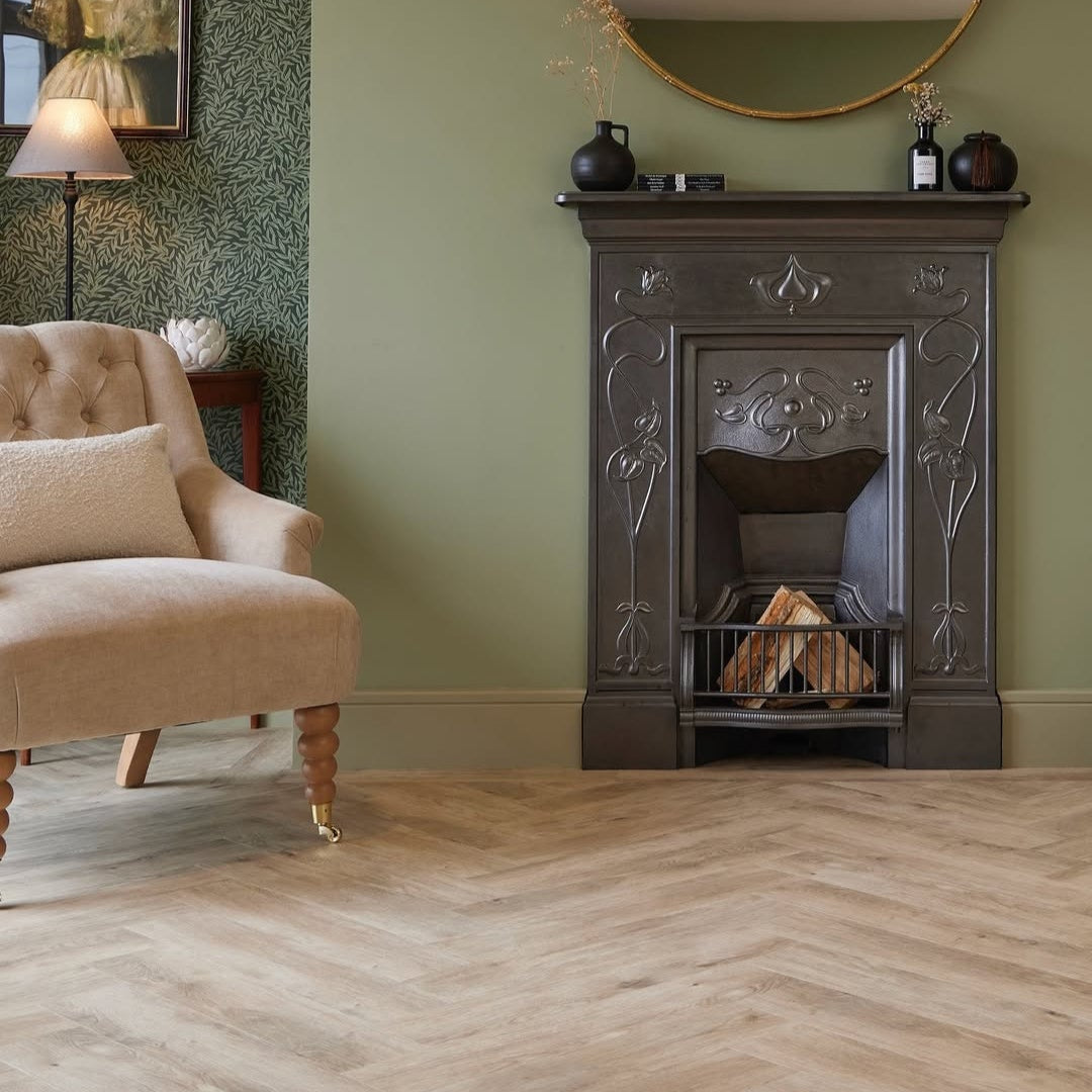 Signature Select Parquet Herringbone Luxury Vinyl Flooring Iced Latte SSP-027