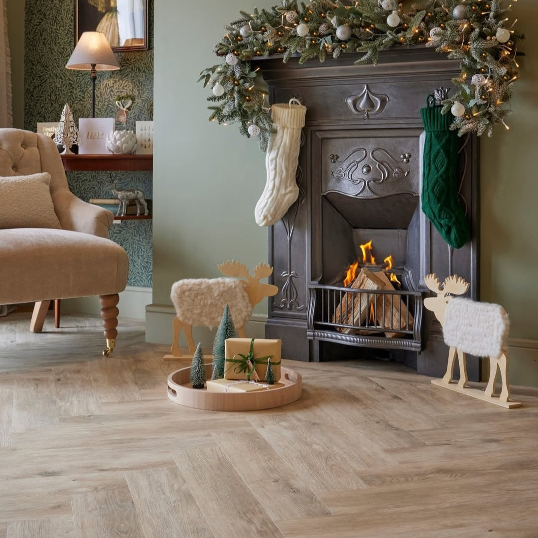 Signature Select Parquet Herringbone Luxury Vinyl Flooring Iced Latte SSP-027