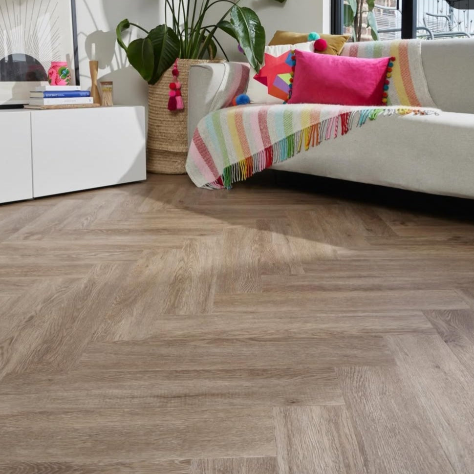 Signature Select Parquet Herringbone Luxury Vinyl Flooring Royal Oak SSP-033