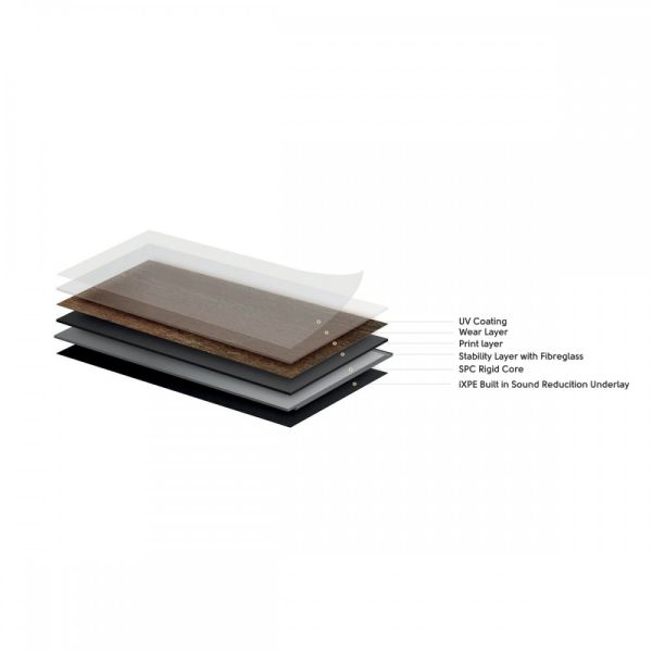 Naturelle Mid Grey Slate Tile SPC Rigid Core Click Vinyl Flooring