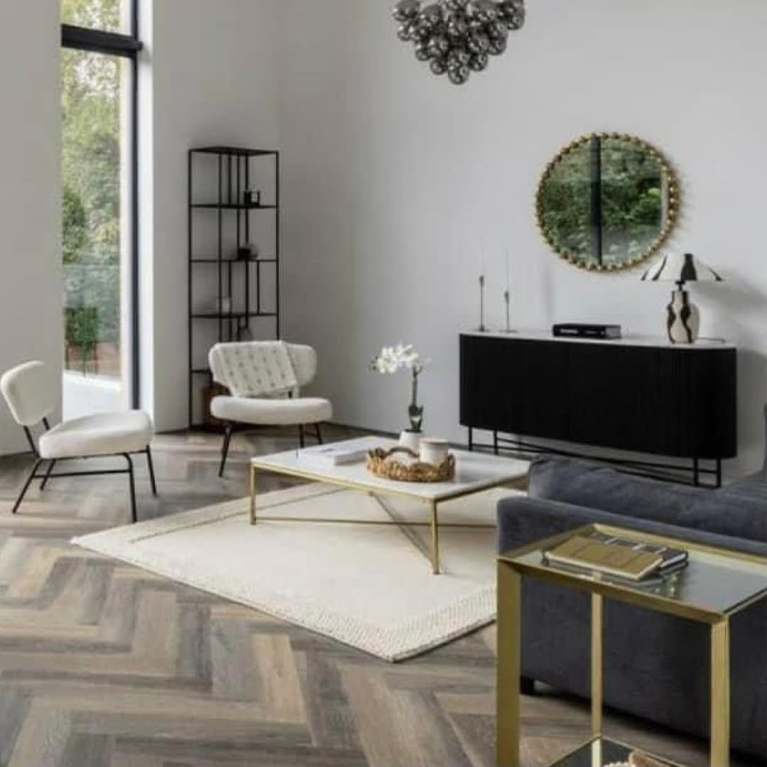 Signature Select Parquet Herringbone Luxury Vinyl Flooring Lime Washed Oak SSP-021
