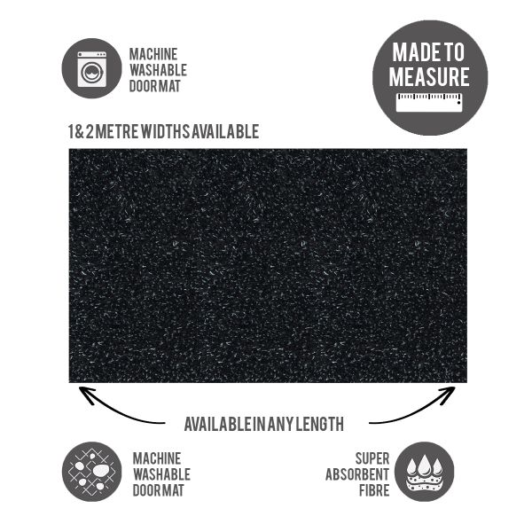 Washable Door Mat Cut to Size Charcoal