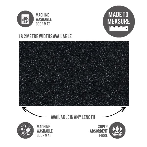 Washable Door Mat Cut to Size Charcoal Made to Measure Dirt Mats